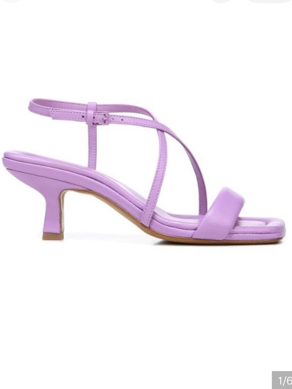 Vince Cottin Hollyhock lavender strappy leather kitten heels